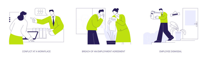 Career problems abstract concept vector illustrations.