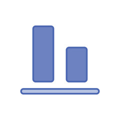 Blue Line Bottom Alignment vector icon