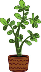 Succulent tree plant pot icon cartoon vector. Blossom jungle. Window office garden