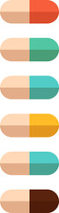 set of colored pills icon. Medical concept