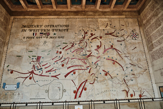 American War Cemetery memorial near Omaha Beach, the place where allied forces landed on the beach of the Normandy to fight back the Nazis in WWII.