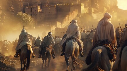Mysterious ancient Arabian army AI generated image - 767098137