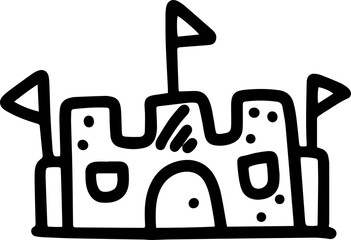 Summer icon in doodle style