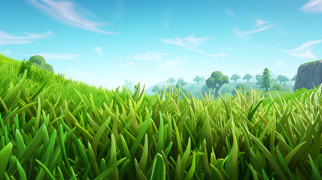 grass borders, medium and long grass edges isolated on a white background, green grass, sky , grass, generative ai