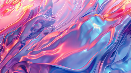 Fototapeta na wymiar Abstract 3d render, iridescent background design, colorful illustration