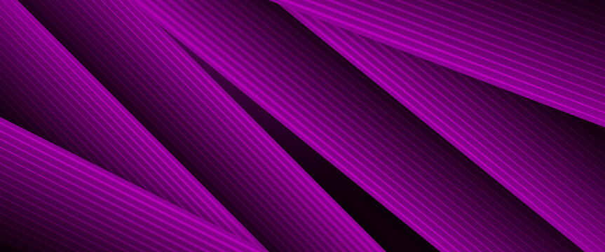 Purple violet and black dark vector 3D futuristic line abstract banner with glow line. For brochures, covers, posters, banners, websites, header