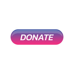 Donate web button. Symbol of financial aid isolated on white background. Vector illustration.