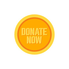 Donate web button. Symbol of financial aid isolated on white background. Vector illustration.