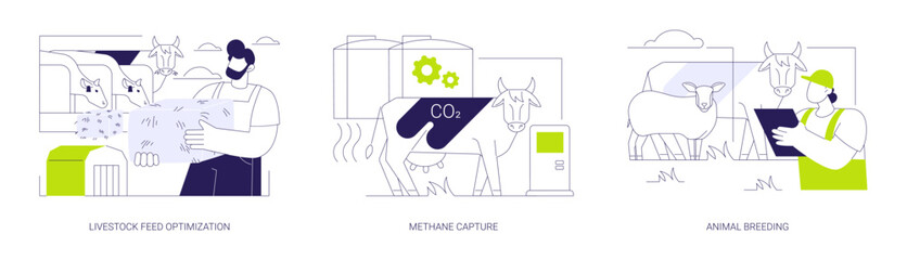 CO2 management abstract concept vector illustrations.
