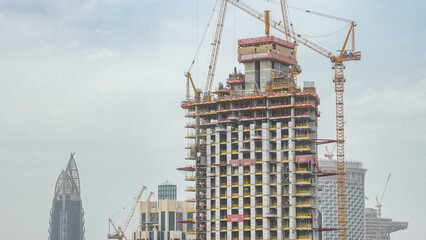 Construction site in Dubai timelapse, United Arab Emirates
