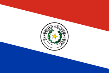 Fototapeta premium Paraguay flag - rectangular cutout of rotated vector flag.