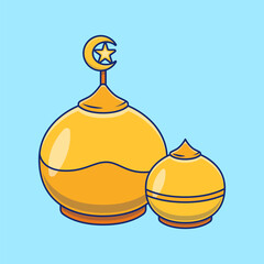 Islamic Mosque Dome Cartoon Vector Icons Illustration. Flat Cartoon Concept. Suitable for any creative project.
