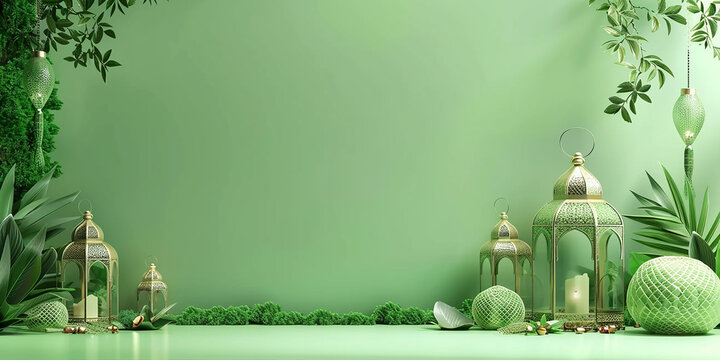 Vertical garden with decorative green lights.