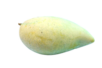 Fresh mango fruit isolated on white background, alongside other healthy organic vegetables and fruits like potatoes