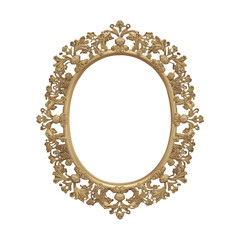 Gold vintage frame png isolated on transparent background