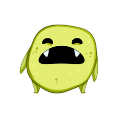 mouth monster character cartoon. toy halloween, humor kid, playful doodle mouth monster character sign. isolated symbol vector illustration