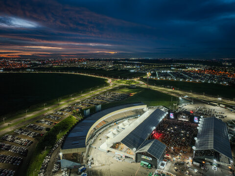 Bairro Parque Brasil 500 na cidade de Paul&iacute;nia em 2024 recebendo o evento Festa do Pe&atilde;o de Paul&iacute;nia. 