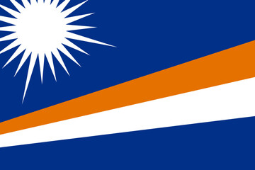 Marshall Islands flag - rectangular cutout of rotated vector flag.