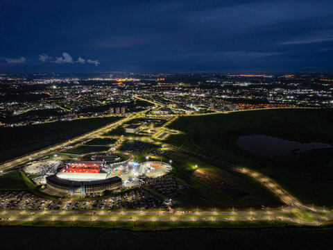 Bairro Parque Brasil 500 na cidade de Paul&iacute;nia em 2024 recebendo o evento Festa do Pe&atilde;o de Paul&iacute;nia. 