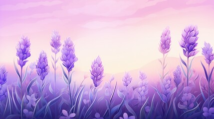Lavenderisolated background, 3D cartoon, pastel, watercolor tone