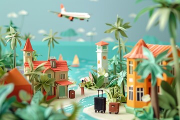 Origami Paper Town: Summer Travel Essence

