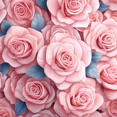 Roseisolated background, 3D cartoon, pastel, watercolor tone