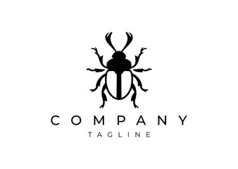 Beetle logo design vector icon flat illustration