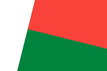 Madagascar flag - rectangular cutout of rotated vector flag.