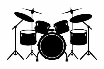 A musical drum instrument silhouette illustration vector 