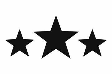 Black and white star three illustration banner template vector on white background 