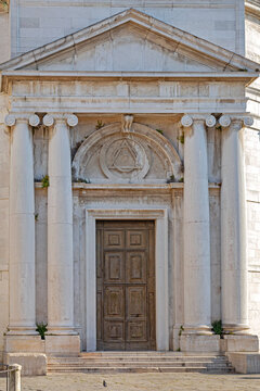 Entrance to Chiesa della Maddalena in Venice Italy