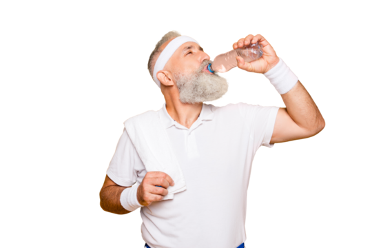 Well done! Funny sporty confident active strong sexy muscular sportwoman finished his work out, with a towel on shoulders, wearing white t shirt. Yoga, physical, bicep