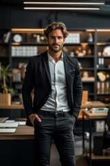 Fototapeta premium A man in a black suit
