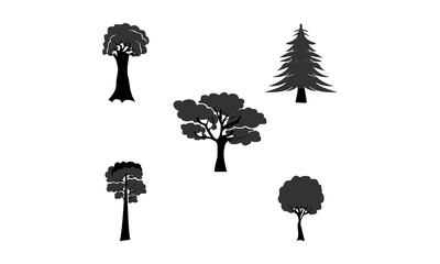 Set of tree illustration design vector