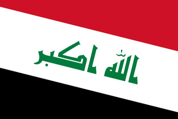 Iraq flag - rectangular cutout of rotated vector flag.