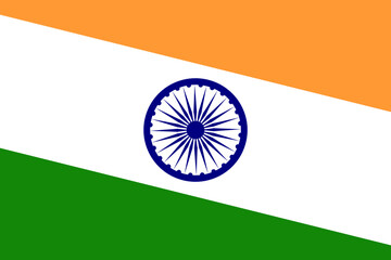 India flag - rectangular cutout of rotated vector flag.
