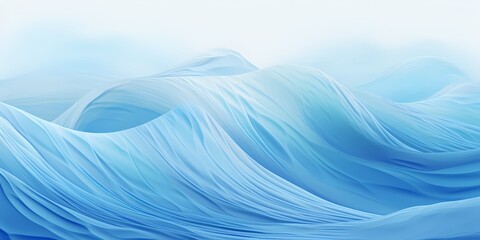 A captivating gradient waves artwork, with colors ranging from baby blue to deep oceanic blue, offering a mesmerizing portrayal of the ever-changing patterns of waves in the sea. - obrazy, fototapety, plakaty