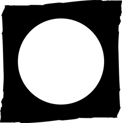 Square brush frame elements with circle border layout