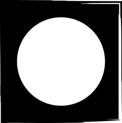 Square brush frame elements with circle border layout