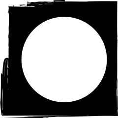 Square brush frame elements with circle border layout