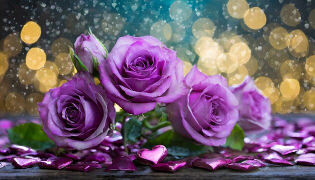 Purple rose bouquet