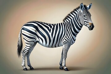 Fototapeta na wymiar Realistic Zebra Illustration Striped Wildlife Art