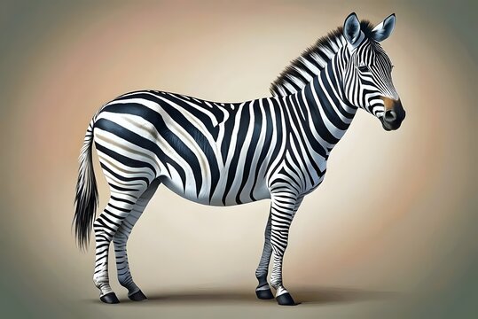 Realistic Zebra Illustration Striped Wildlife Art