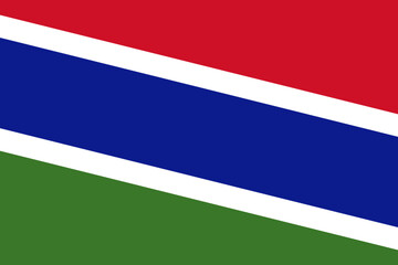 Gambia flag - rectangular cutout of rotated vector flag.