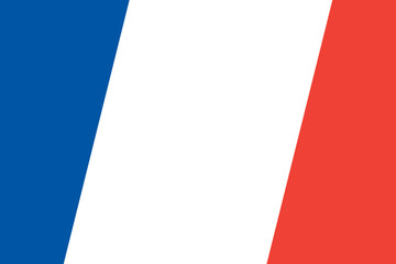 France flag - rectangular cutout of rotated vector flag.