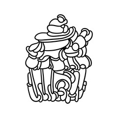 Cupcake Doodle Embroidered Patch Cute and Unique Clothing Accent