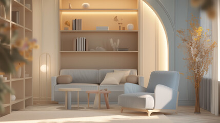 Psychologist's office with a calm and welcoming ambiance.