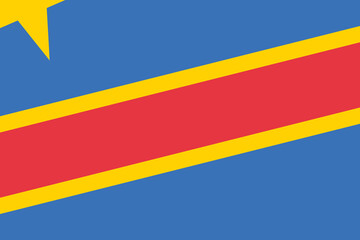 Democratic Republic of the Congo flag - rectangular cutout of rotated vector flag.