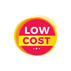 Low cost red label icon for announcement, advertising, vector. Flat design template for banner.