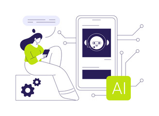 AI-Enhanced Chatbots for Customer Support abstract concept vector illustration.
